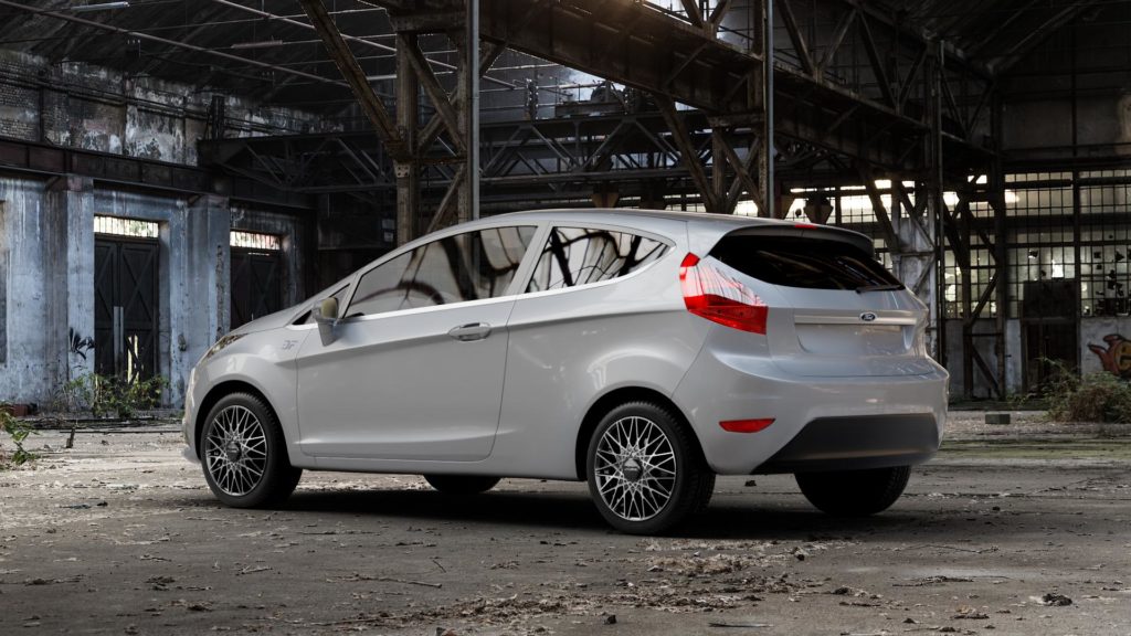 Ford Fiesta Winterkompletträder - Ronal lsx jetblack frontkopiert Alufelgen in 16 Zoll auf silbernem ford fiesta