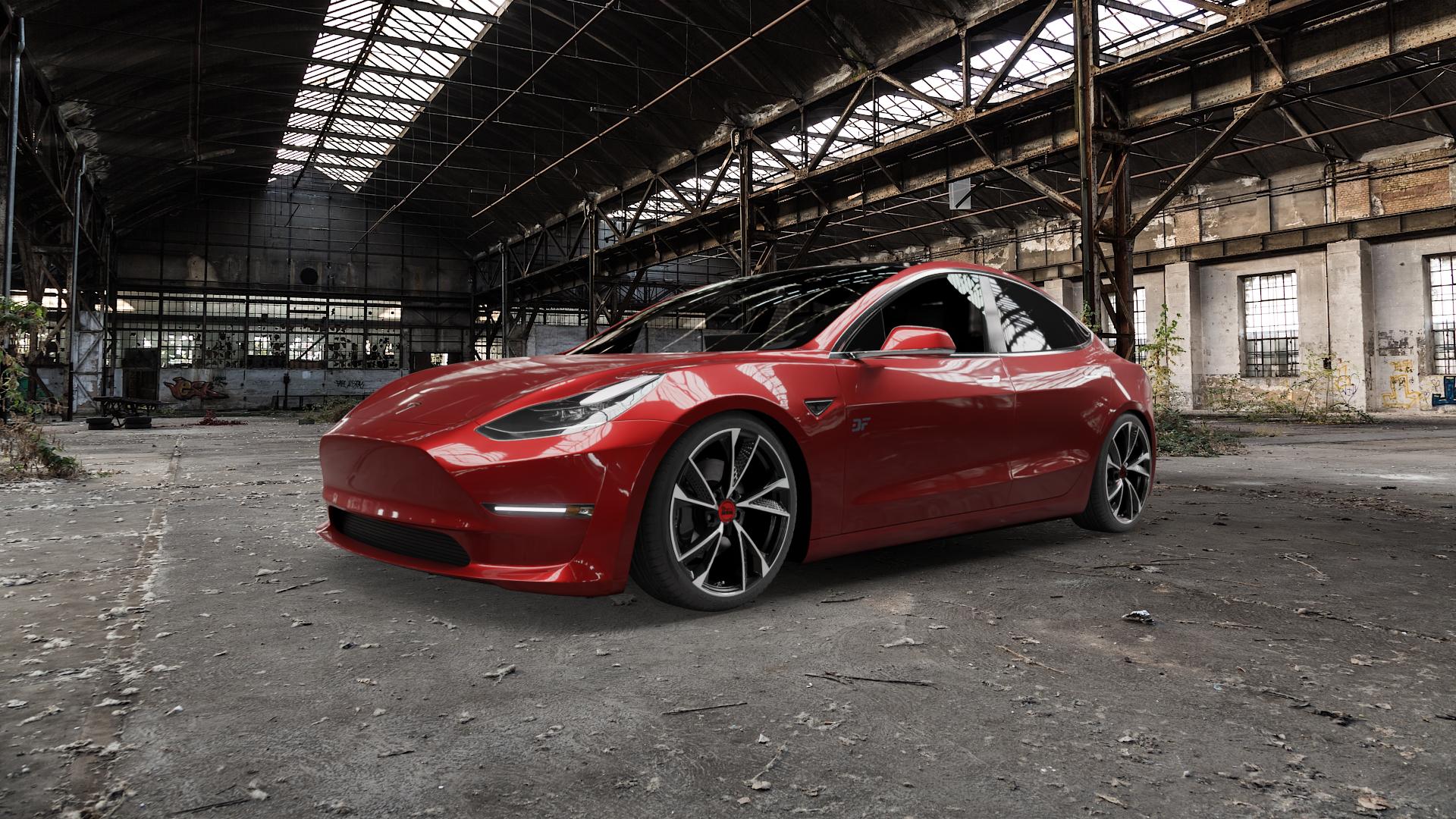 Tesla Model 3 Winterreifen - mam-rs6-black-front-polish-felge-mit-reifen